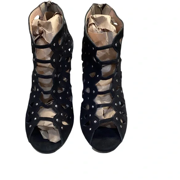 🚨Final Sale🚨!! Jimmy Choo Black Cutout Booties Heels Size 38 - Picture 3 of 10